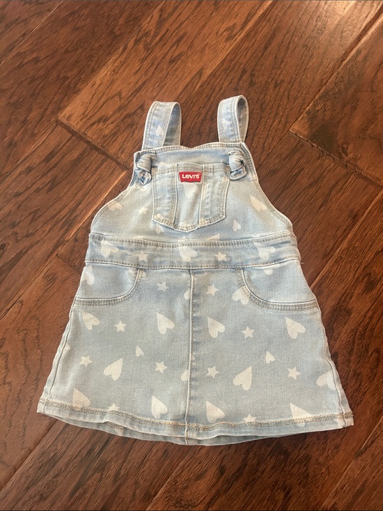 Levi's Other - Levi's Light Blue Denim Heart & Star Overall Dress